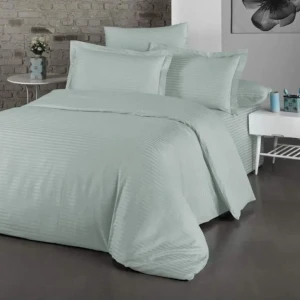 Комплект постільної білизни  Cotton Area  Євро 200х220 см Страйп сатін  М'ятний