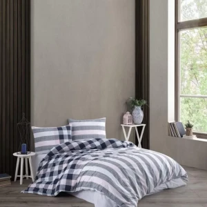 Комплект постільної білизни  Kristal  Євро 200х220 см Рафонс Синя полоска