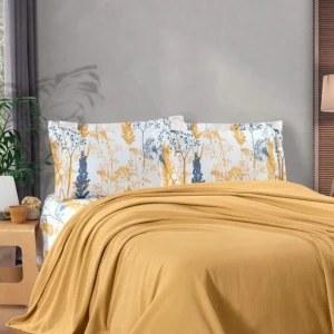 Комплект постільної білизни  Kristal  Євро 200х230 см Рафонс Гірчичний