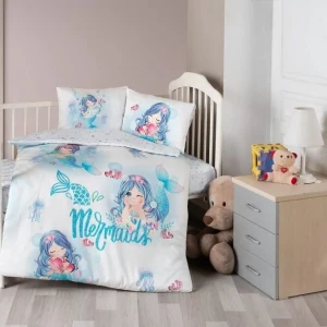 Комплект дитячої постільної білизни в ліжечко First Choice Baby 100х150 Сатін-Digital Русалка