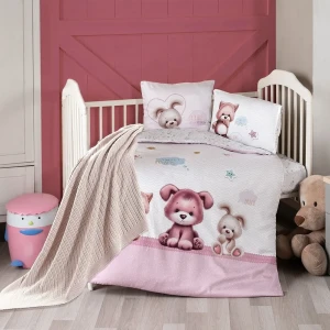 Комплект дитячої постільної білизни в ліжечко з пледом First Choice Baby 100х150 Сатін-Digital Альфі