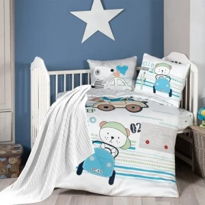 Комплект дитячої постільної білизни в ліжечко з пледом First Choice Baby 100х150 Сатін-Digital Джойс