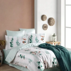 Комплект постільної білизни  Prima Casa  Євро 200х220 см Exclusive Сатін Мятний