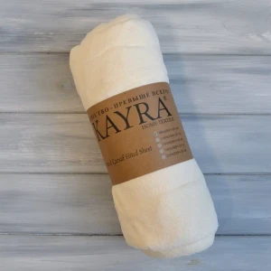 Простирадло на гумці  Kayra  Махрове  90 x 200 +25 см Кремовий