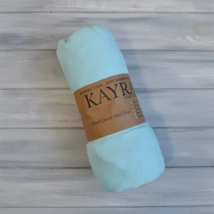 Простирадло на гумці  Kayra  Махрове  90 x 200 +25 см Світло-бірюзовий