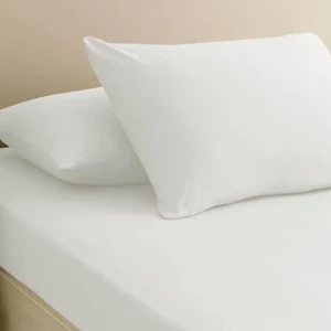 Простирадло на гумці з наволочкою First Choice Ранфорс  160х200см Білий