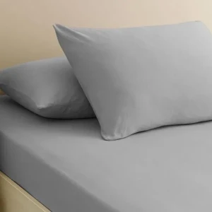 Простирадло на гумці з наволочкою First Choice Ранфорс  160х200см Сірий