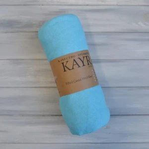 Простирадло на гумці  Kayra  Махрове  200 x 220 +25 см Бірюзовий