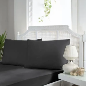 Простирадло на гумці з наволочками First Choice Сатин  160х200см Антрацит