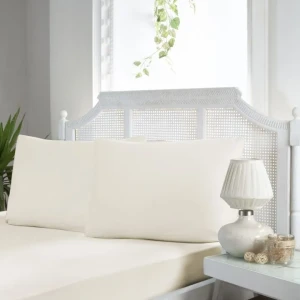 Простирадло на гумці з наволочками First Choice Сатин  160х200см Кремовий