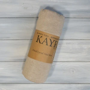 Простирадло на гумці  Kayra  Трикотажне  160 х 200 см.+25 см Капучіно