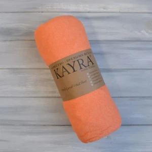 Простирадло на гумці  Kayra  Махрове  180 x 200 +25 см Оранжевий