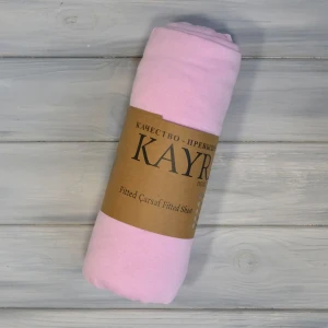 Простирадло на гумці  Kayra  Трикотажне  180 х 200 см.+25 см Світло-рожевий