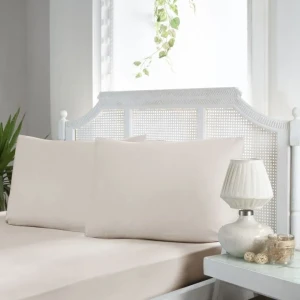 Простирадло на гумці з наволочками First Choice Сатин  180х200см Шампань