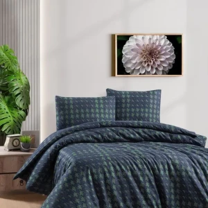 Комплект постільної білизни First Choice Flanel Євро 200×220 см Байка Темно-синій