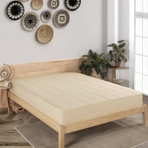 Наматрацник стьобаний водонепроникний з бортиком 30см по периметру Kayra 160х200 Бежевий