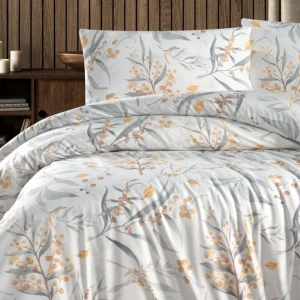 Постільна білизна First Choice Ранфорс Homesko Євро 200 х 220 см Теган Антрацит