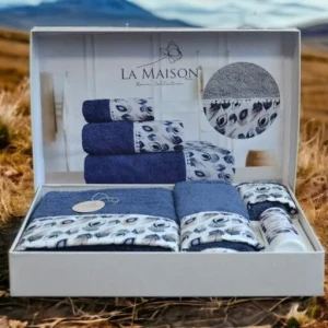 Подарунковий набір рушників La Maison, 3 шт. з ароматом для будинку Esme Mavi
