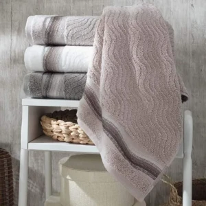 Набір махрових  рушників для лиця Pupilla 50см х 90см Хвилі 4 шт