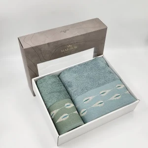 Подарунковий набір рушників Maribor Альвера — 2 шт (50x90 см + 70x140 см), бамбук-бавовна, Туреччина, М'ятний