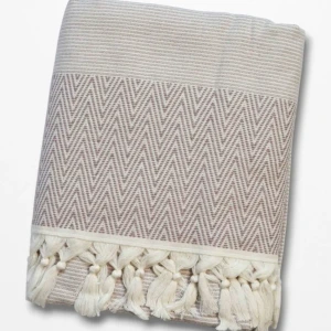 Пляжний рушник пештемаль Pupilla Канада Пудровий — 90x170 см, 100% бавовна, Туреччина