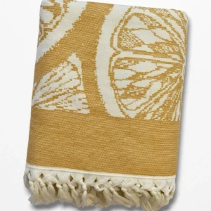 Пляжний рушник пештемаль Pupilla Лимон Гірчичний — 90x170 см, 100% бавовна, Туреччина