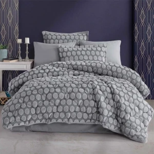 Комплект постільної білизни з ковдрою Clasy Велсофт Полуторний Perle Gri