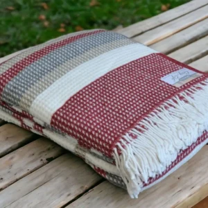 Плед бавовняний  Aksu 160×200 см  Червона полоса