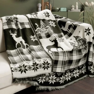 Плед First Choice Ruma Зелені олені — 240×220 см, 100% бавовна