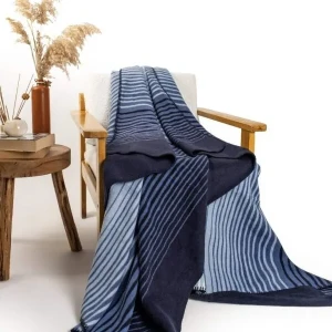 Плед Pupilla Wona Синій  — великий плед 160×220 см, бавовна та акрил