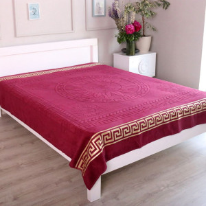 Покривало Kayra Євро 200х215см Піке Бордовий