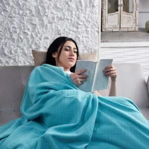 Плед флісовий Kayra Полар 185 х 215 см Бірюзовий