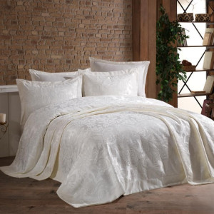 Покривало Gardine's Gul Євро 240х260 см Кремовий