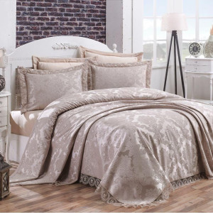 Покривало Gardine's Diana Євро 240х260 см Бежевий