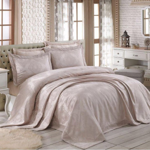 Покривало Gardine's Miray Євро 240х260 см Бежевий