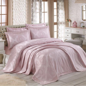 Покривало Gardine's Miray Євро 240х260 см Пудровий