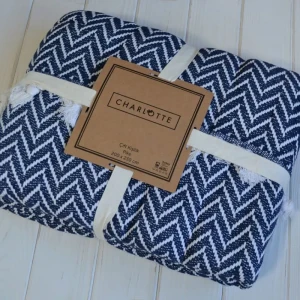 Плед бавовняний Charlotte 200х230 см Синій