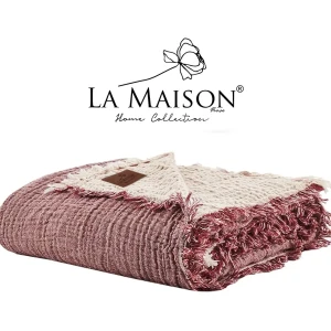 Муслінове покривало Maison La Selin Gul Євро 230×240 Муслін Рожевий