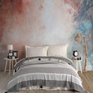 Покривало MOSS Бавовняне Basile Євро 220 x 240 см Бавовна Сірий