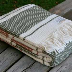 Плед бавовняний Aksu Вера 180х220 см Зелений