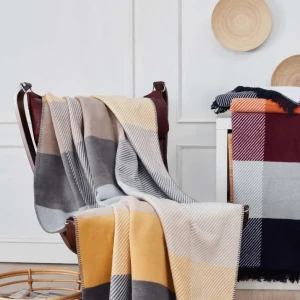 Плед бавовняний Aksu 180х220 см Жовтий