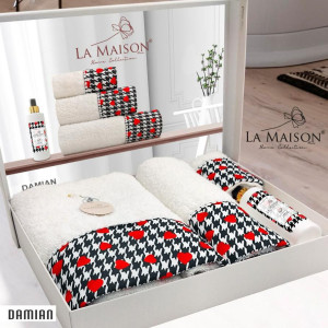 Подарунковий набір рушників La Maison 3 шт Damian Білий (30х50, 50х90, 70х140) + аромат