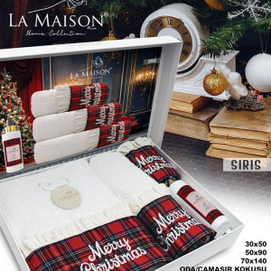 Подарунковий набір рушників La Maison 3 шт Siris Білий (30х50, 50х90, 70х140) + аромат