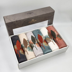 Подарунковий набір рушників Maribor 6 шт Leaf 50х90 см