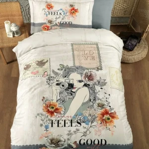 Постільна білизна First choice 3D Satin Feels Good Полуторний 160×220 Сатин Кремовий