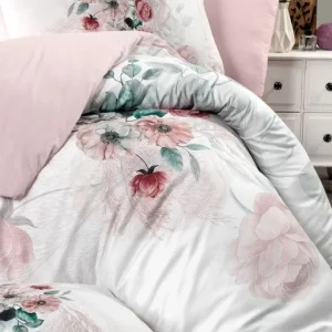 Постільна білизна First choice 3D Satin Glen Євро 200×220 Сатин Рожевий