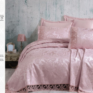 Покривало Gardine's Helen Євро 240х260 см Пудровий