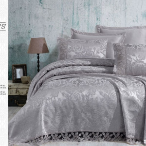 Покривало Gardine's Helen Євро 240х260 см Сірий