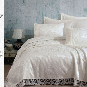 Покривало Gardine's Helen Євро 240х260 см Кремовий