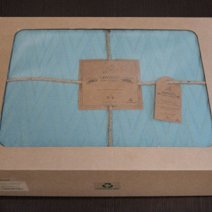 Покривало Limasso Cross Полуторний 180×255 см Бірюзовий